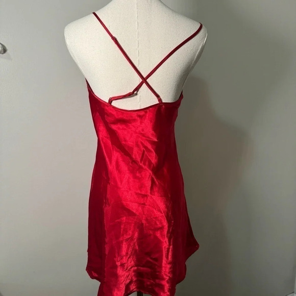 La Senza Y2K red coquette bow detail satin mini slip dress S - Picture 4 of 5